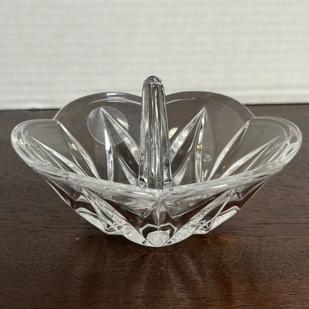 Lenox Lead Crystal Ring Holder Jewelry Glass Petal Trinket Dish Original Sticker